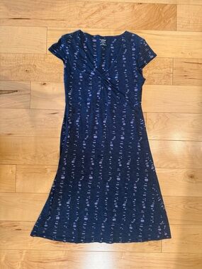 Toad & Co. Navy Twist-Front Short Sleeve Dress